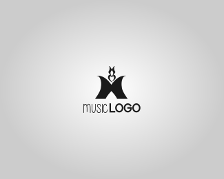 M letter logo design for music