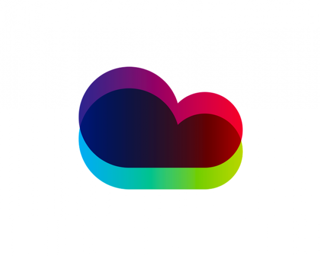 Colorful cloud for tech company logo design symbol