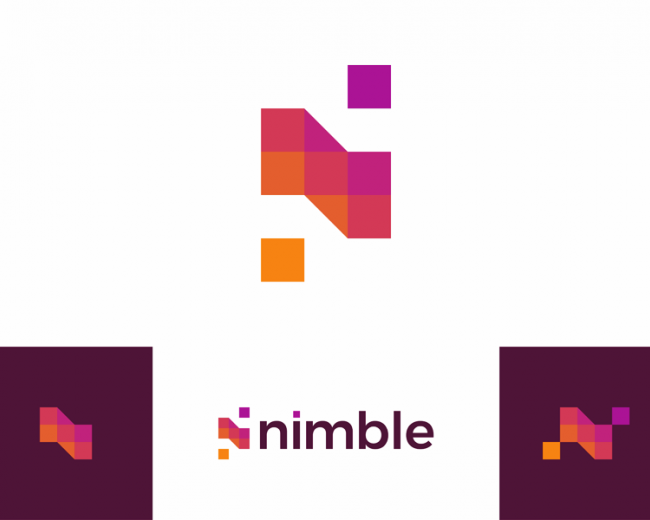 N for nimble, apps developer logo design