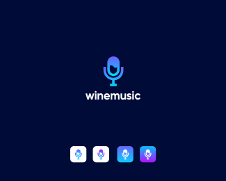 wine music logo icon