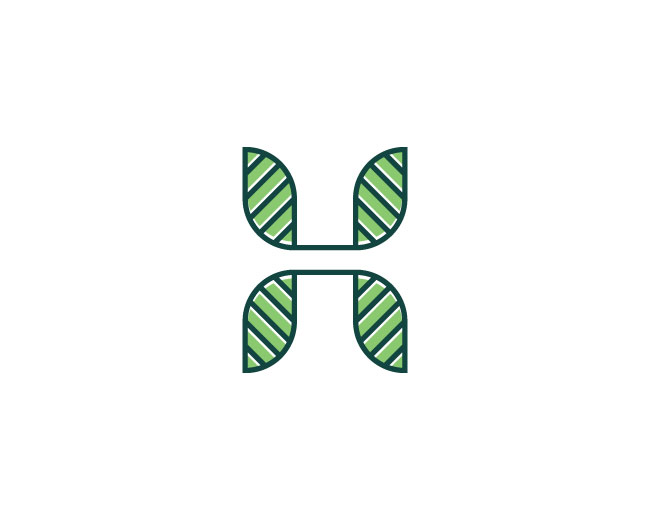 Letter H With Leaves Logo
