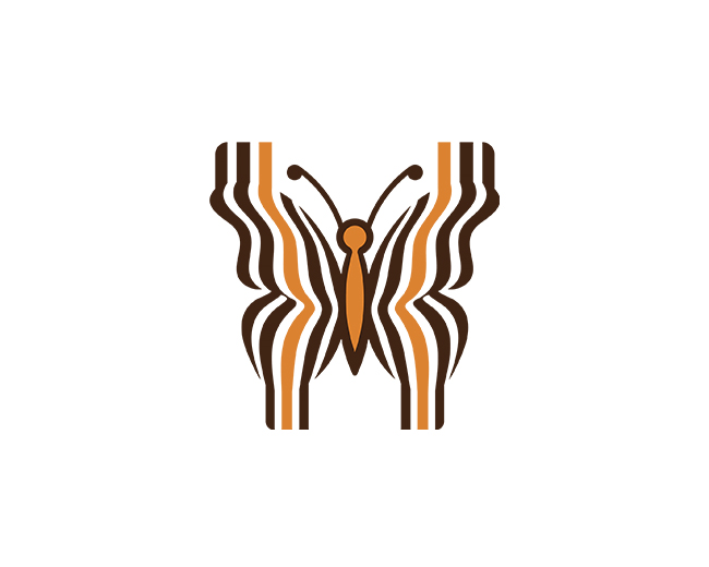 Bee Butterfly Barcode Logo
