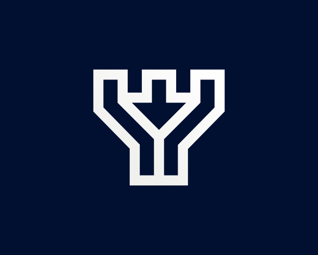 Letter Y Castle Arrow Logo