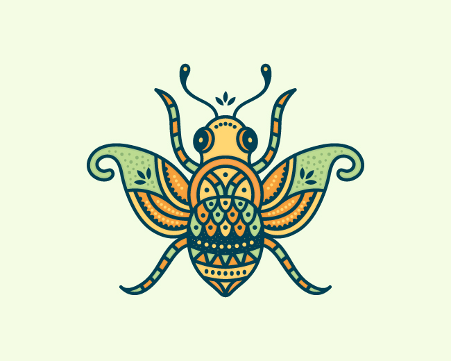 Colorful Stylized Bee Logo