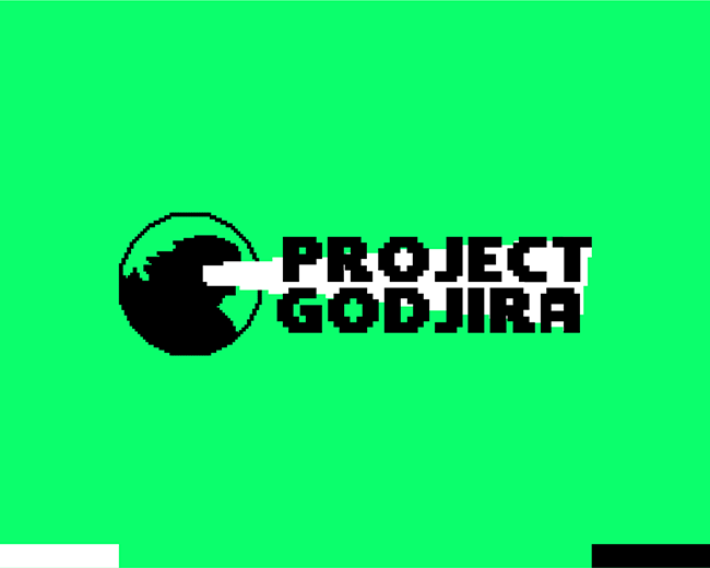 Project Godjira NFT pixel art Godzilla logo design