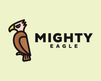Cool Eagle Mascot Cartoon Logo Design