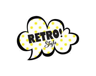 Retro Style Logo with cloud