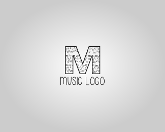 Letter M music logo art design