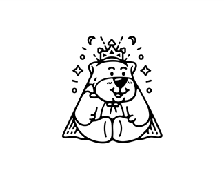 Cute King Bear Logo
