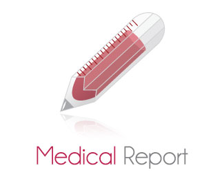 medical report thermometer and pencil