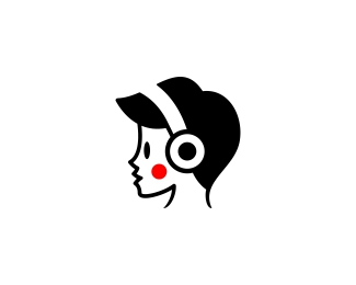 Girl With Headphone Logo