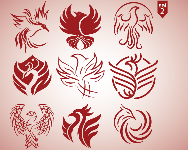Phoenix logo design set 2