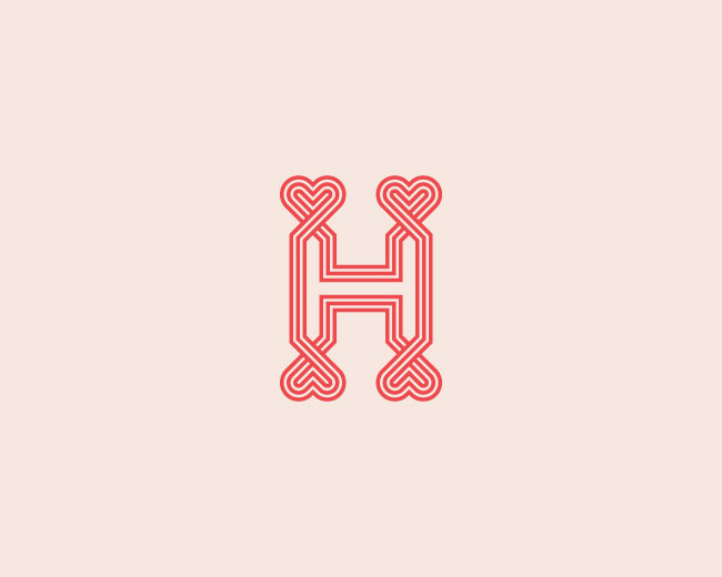 letter H with heart logo