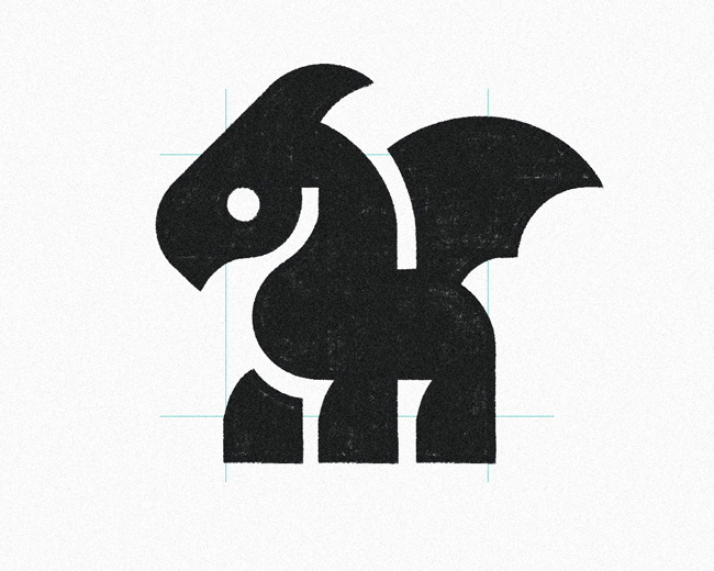 Minimal Mythical Gryphon  logomark design