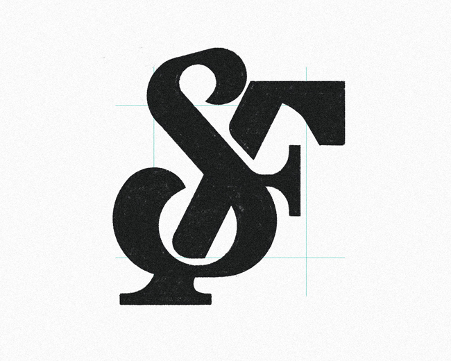 Italic S F monogram typography logomark design