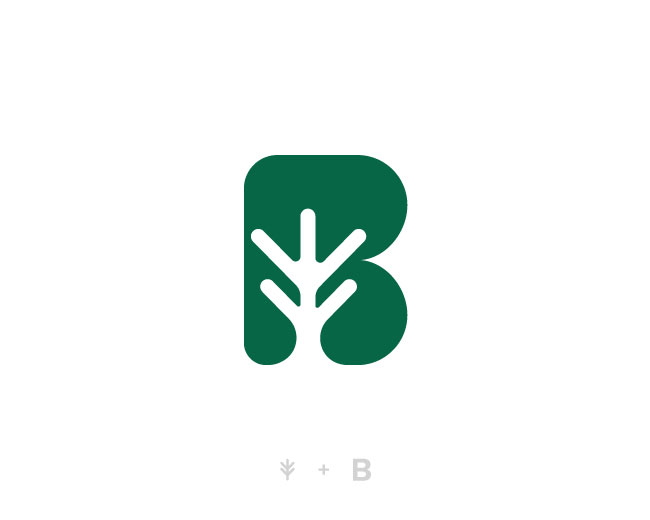 Plant + Letter B logo design (Unused)