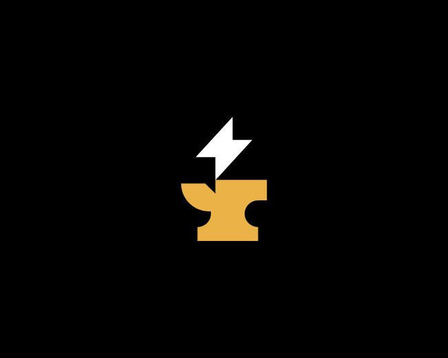 Lightning and anvil Logo