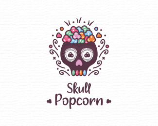 Skull Popcorn Logo
