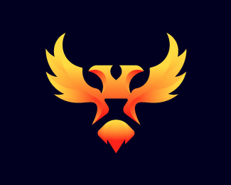 Fire Phoenix Lion Face logo