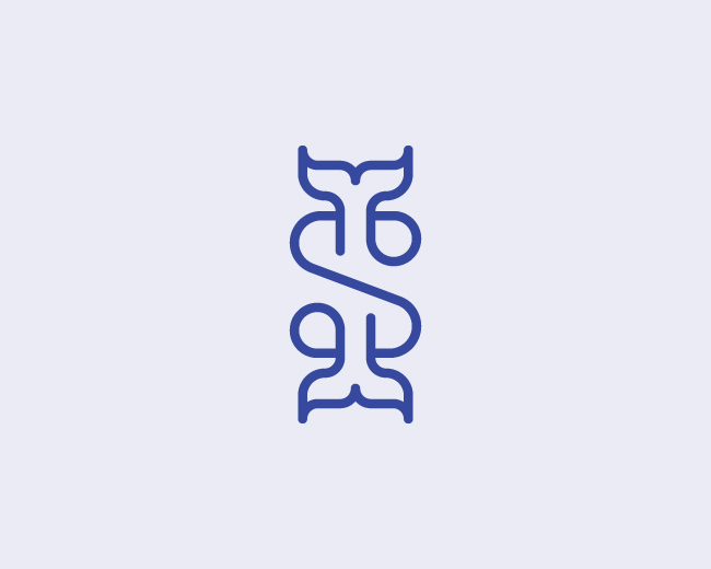 Modern Letter S Whale Logo