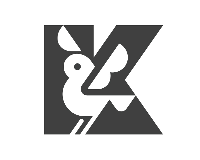 Letter K bird ready-made logo for sale