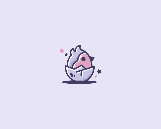 Baby Chick In Egg Logo