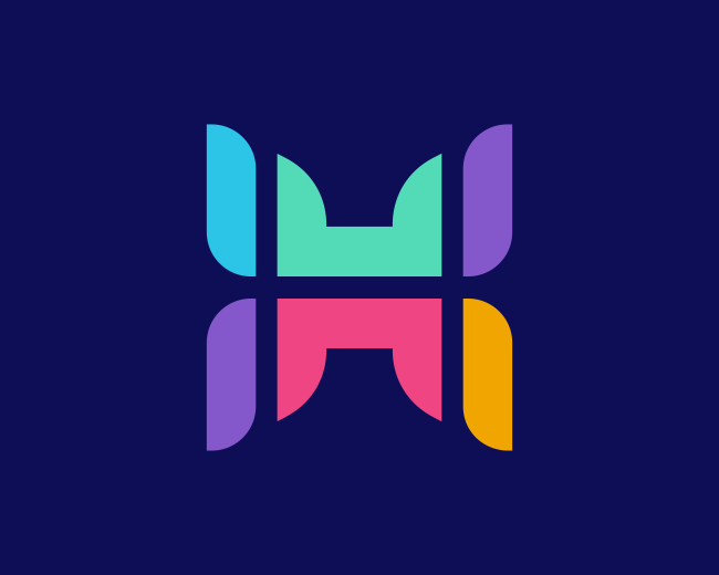 H lettermark / monogram logo design