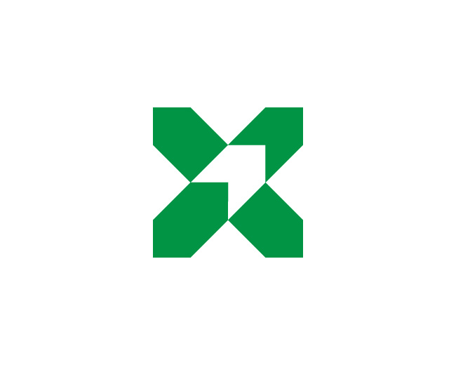 Abstract Letter X Arrow Logo