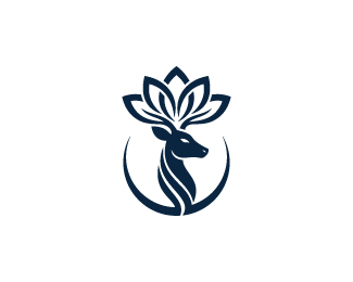 Sacred Deer Lotus Logo