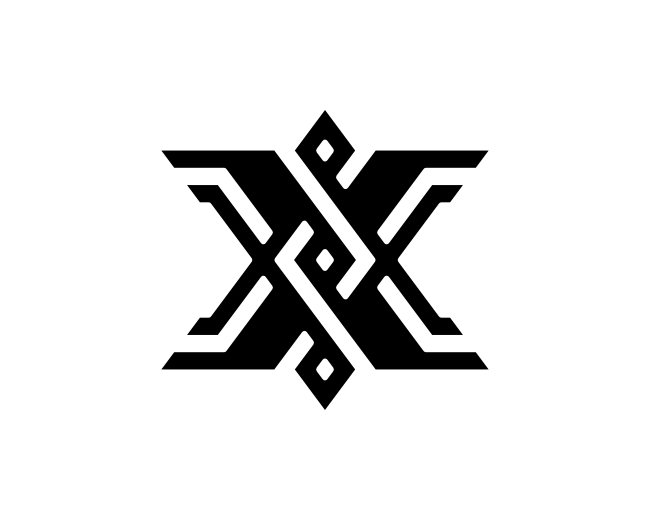 Letter X Knotwork Geometric Logo