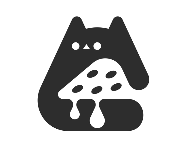 pizza kitty cat ready-made logo for sale