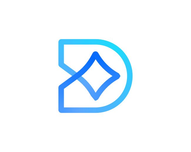 Abstract Letter D Star Logo // For Sale