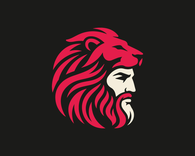 modern bold lion Viking Warrior logo