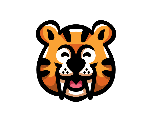 Cute Saber Tooth Tiger Logo