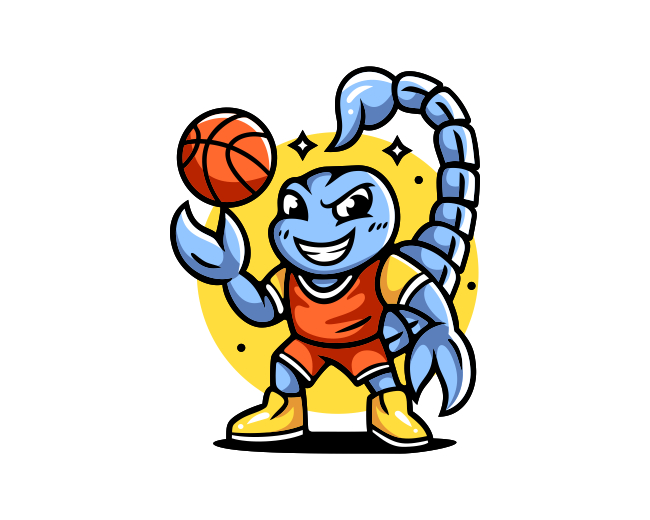 Scorpion Basketball Mascot Character Logo