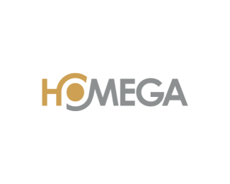 Minimalist HOMega Logo with Golden Arch and Bold T