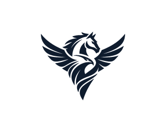 Majestic Pegasus And Eagle Crest Logo