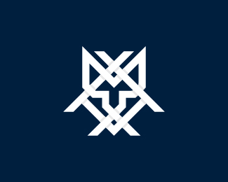 Geometric Line Art Wolf Monogram Logo