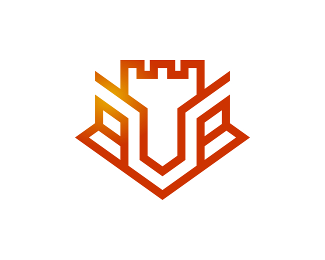 Letter V Fox Castle Logo