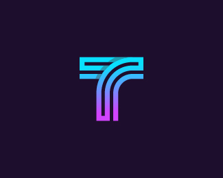 Letter T Geometric Logo