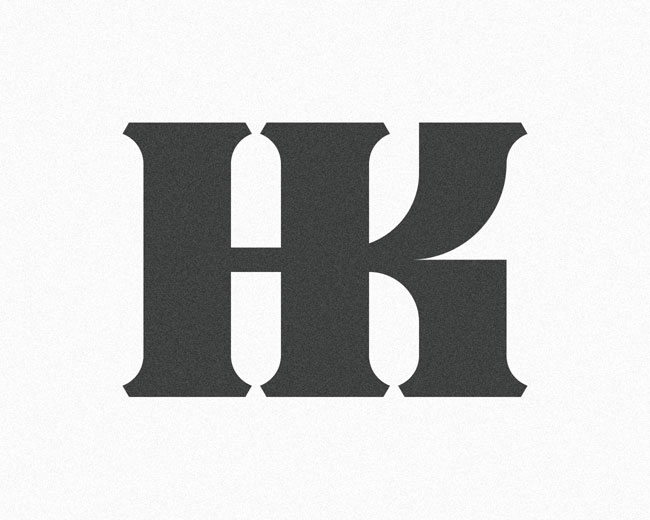 I H K monogram typography logomark design