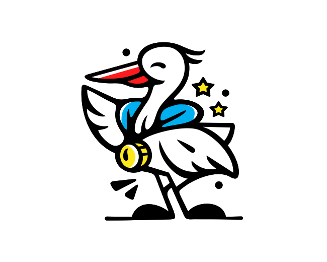 Heron Medal Winner Bird Logo