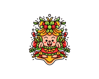 Cute Mascot Fruit Logo