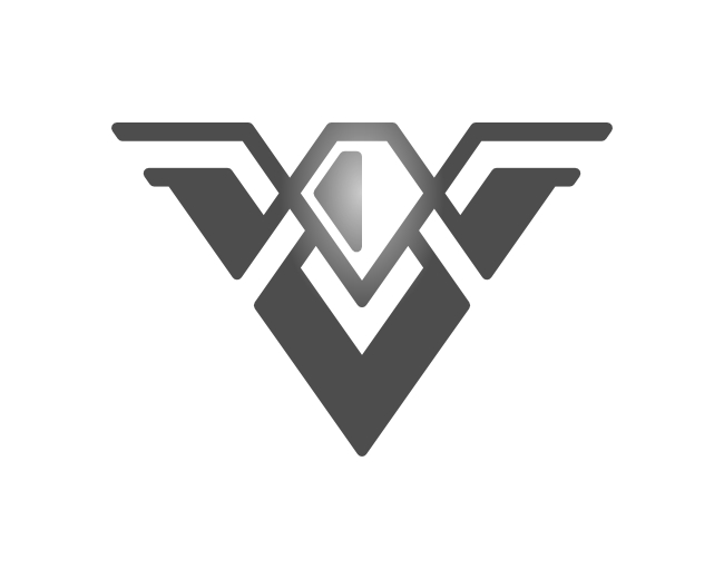 Letter V Diamond Silver Line Monogram Logo