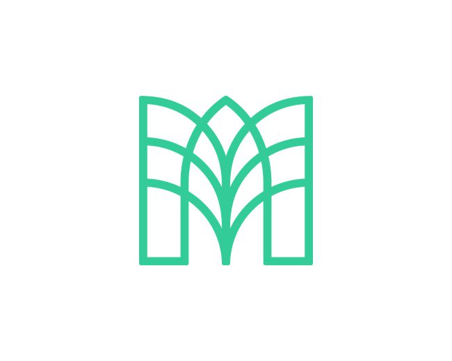 Letter M Leaf Logo