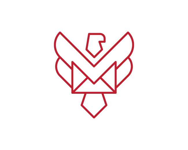 Modern Monoline Eagle Mail Logo