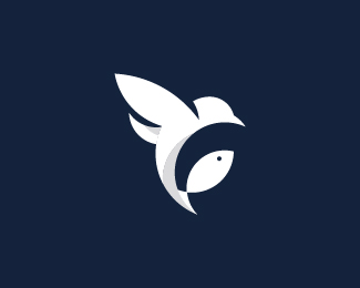Bird Fish Harmony Emblem Logo