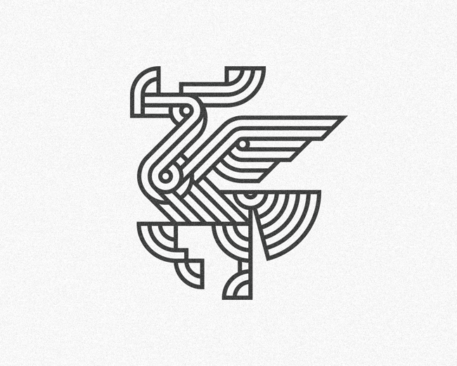 Mechanical Bird Creature animal logomark design