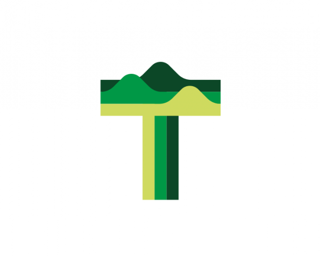 T terrain, landscape 3D scanner printer logo
