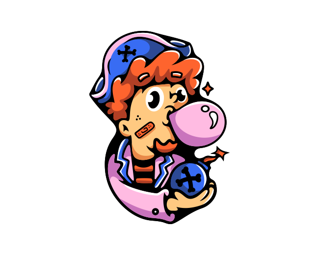 Pirate Bubble Gum Kids Logo